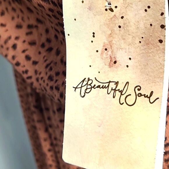 A Beautiful Soul Bohemian Dress w/Brown Dots, Ruffled Trim, Size 22/24, NWT - Picture 8 of 12